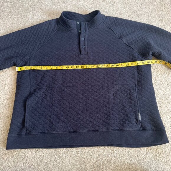 Eddie Bauer Mens Quilted Pullover Sweatshirt XXL Black Cotton Blend - Picture 10 of 12